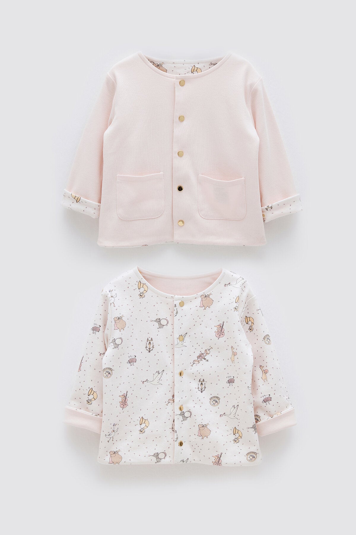 Double Side Baby Cardigan Theatre Pink