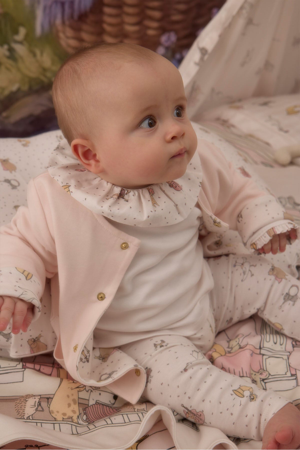 Double Side Baby Cardigan Theatre Pink