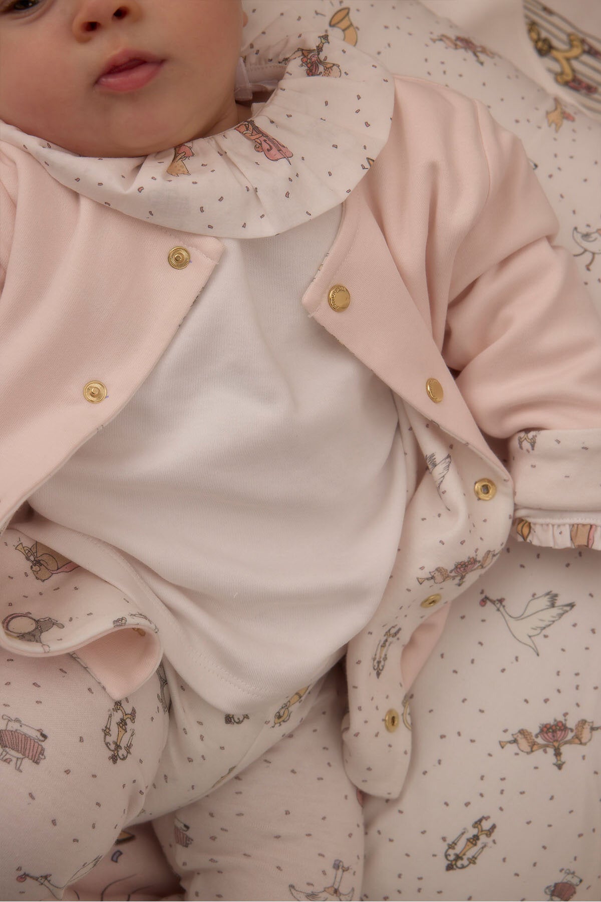 Double Side Baby Cardigan Theatre Pink